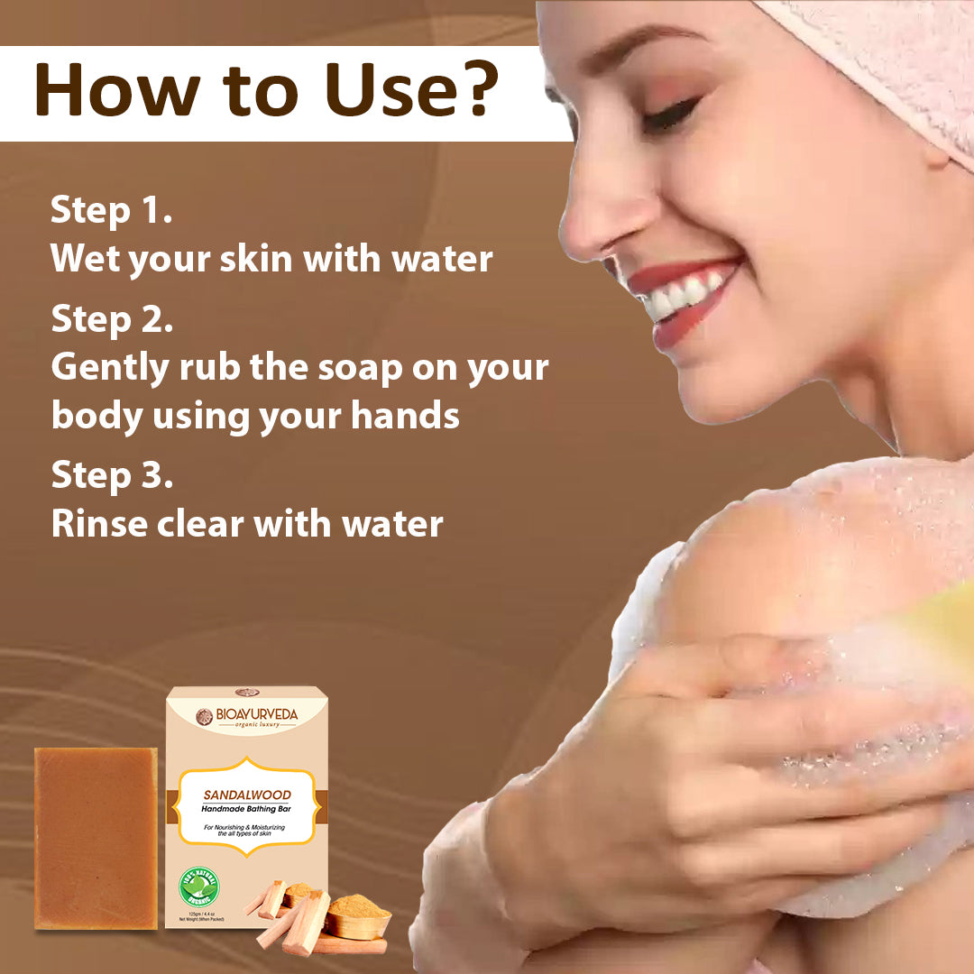 Sandalwood (Chandan) Bathing Soap 125 GM- PACK OF 4
