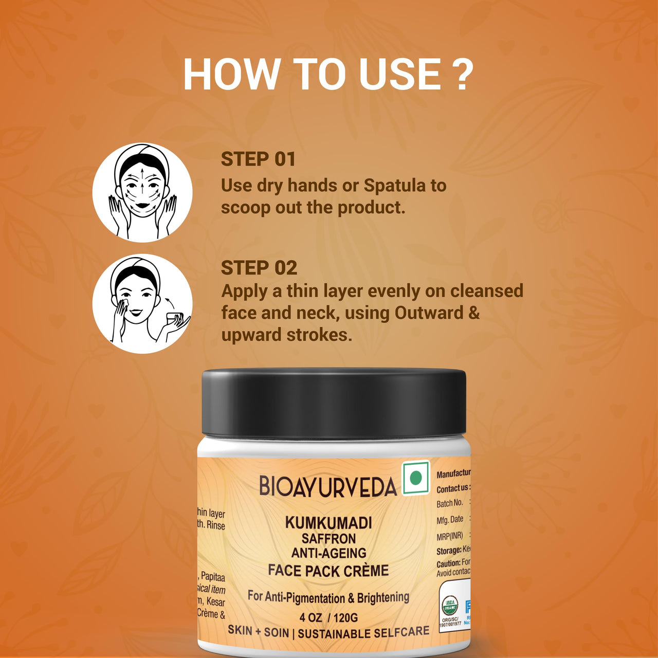 How to use Kumkumadi Saffron Anti-Ageing Face Pack Cream 120gm