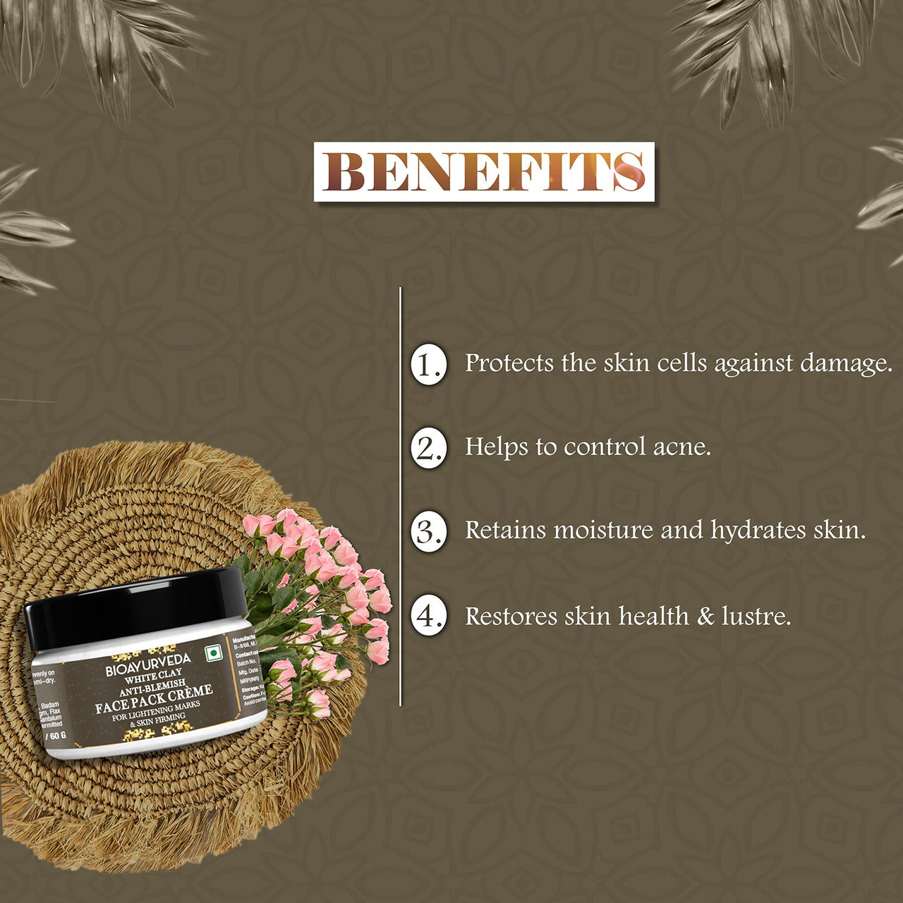 White Clay Anti Blemish Face Pack Cream Benefits
