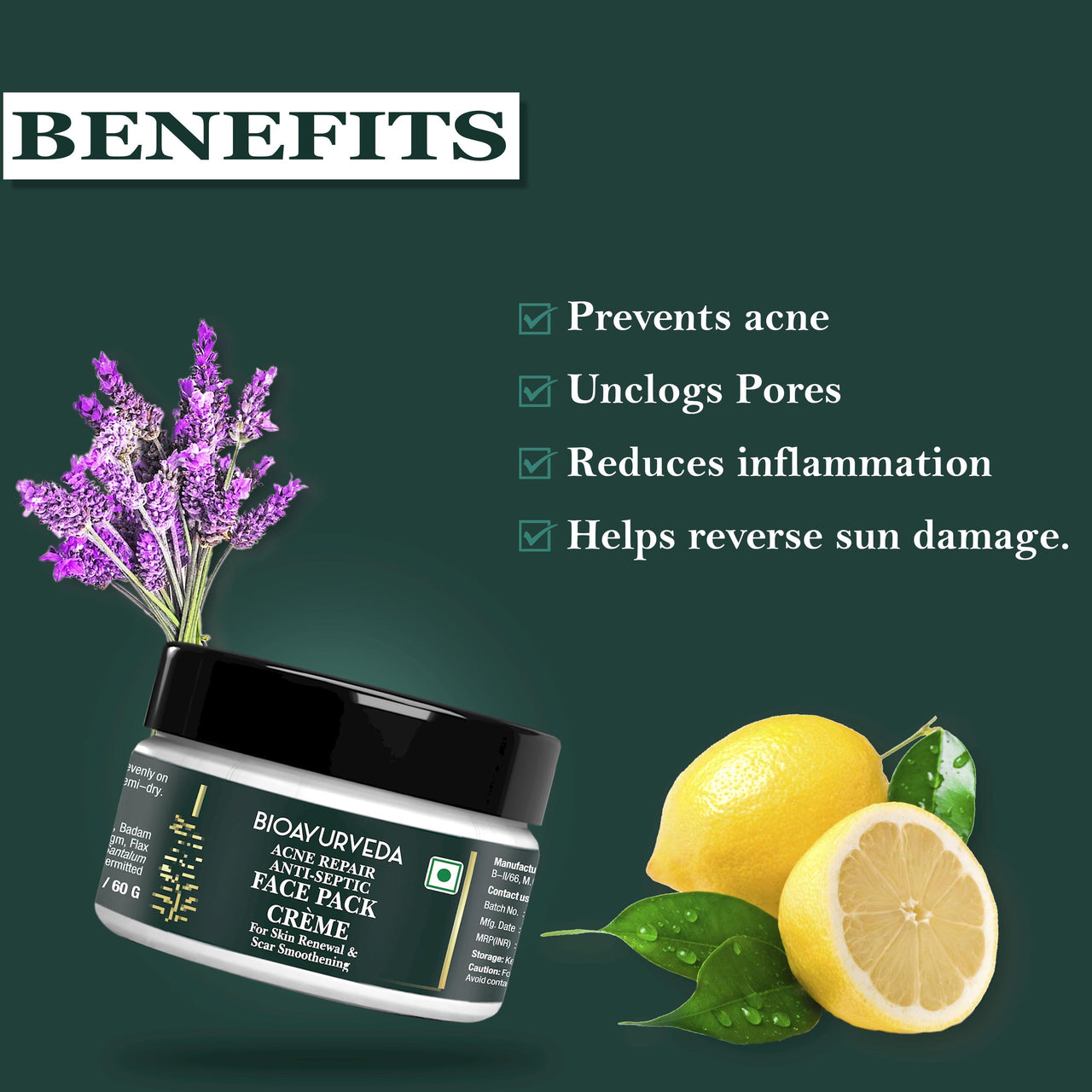 Acne Repair Anti Septic Face Pack Cream Benefits