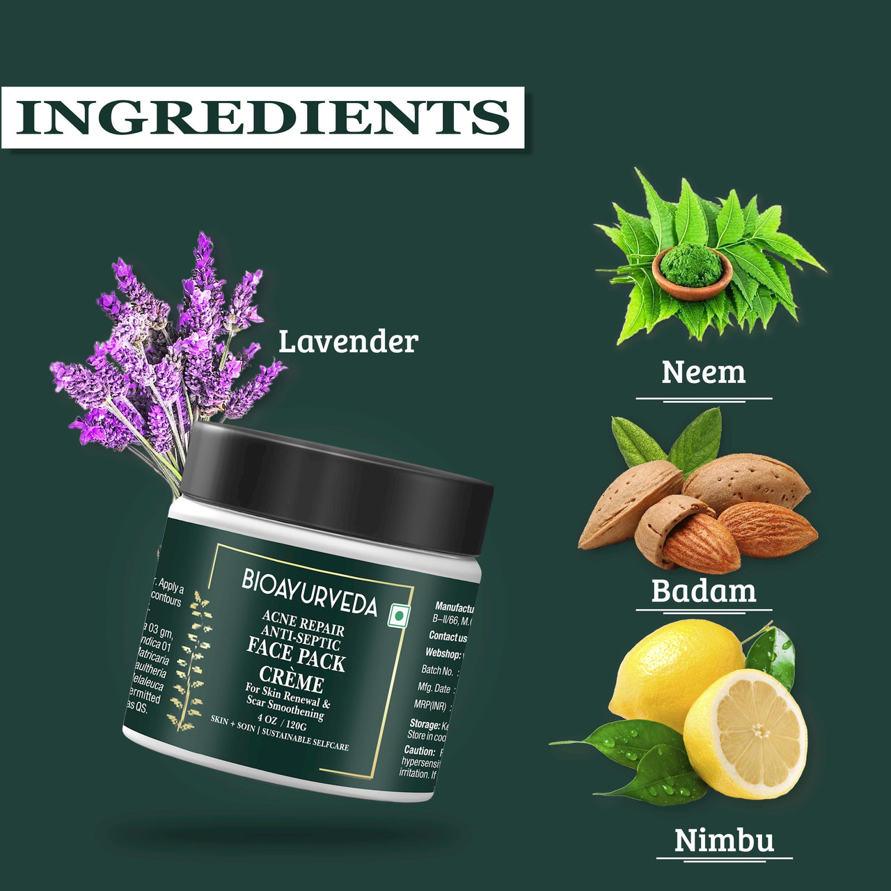 Ingredients Of Anti Septic Face Pack Cream