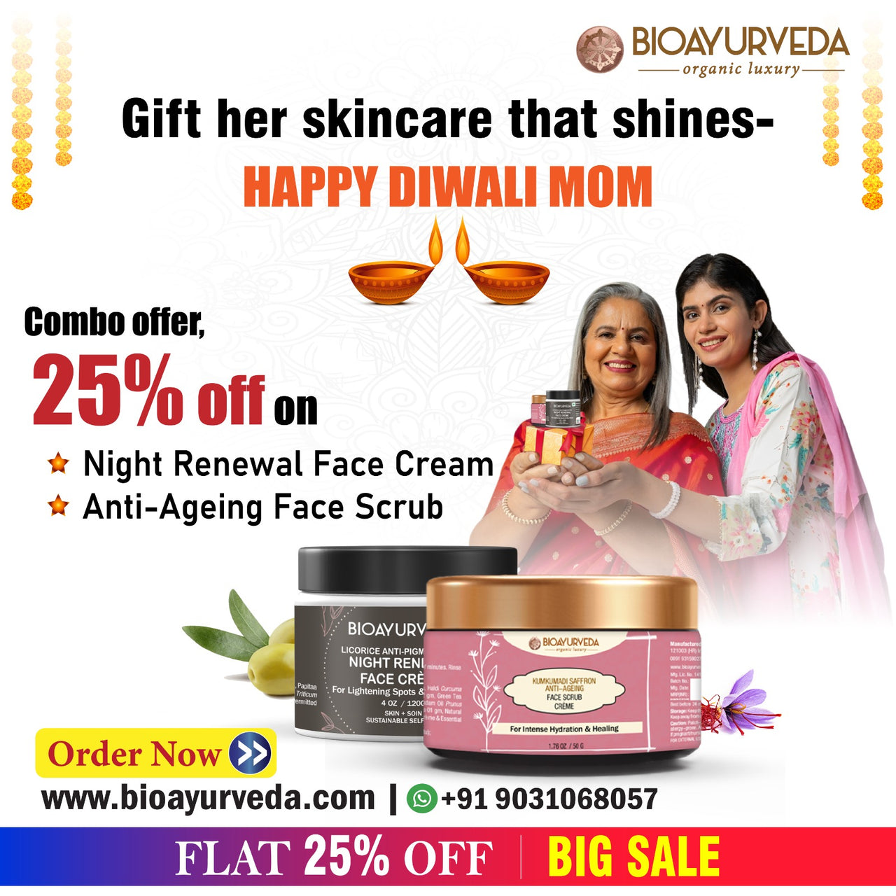Night Renewal Face Cream + Anti Ageing Face Scrub - Combo offer for Mom
