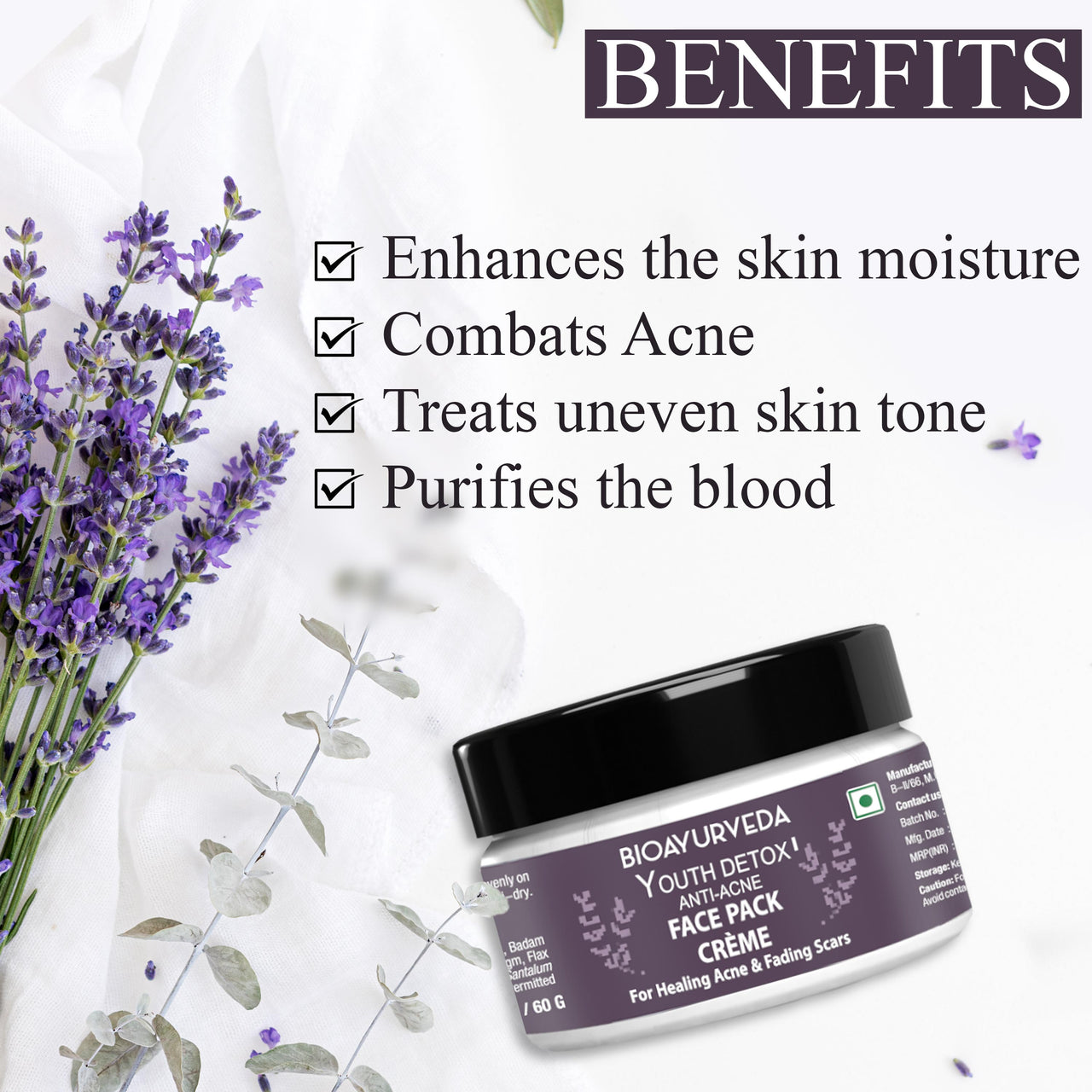 Youth Detox Anti-Acne Face Pack Cream Benefits