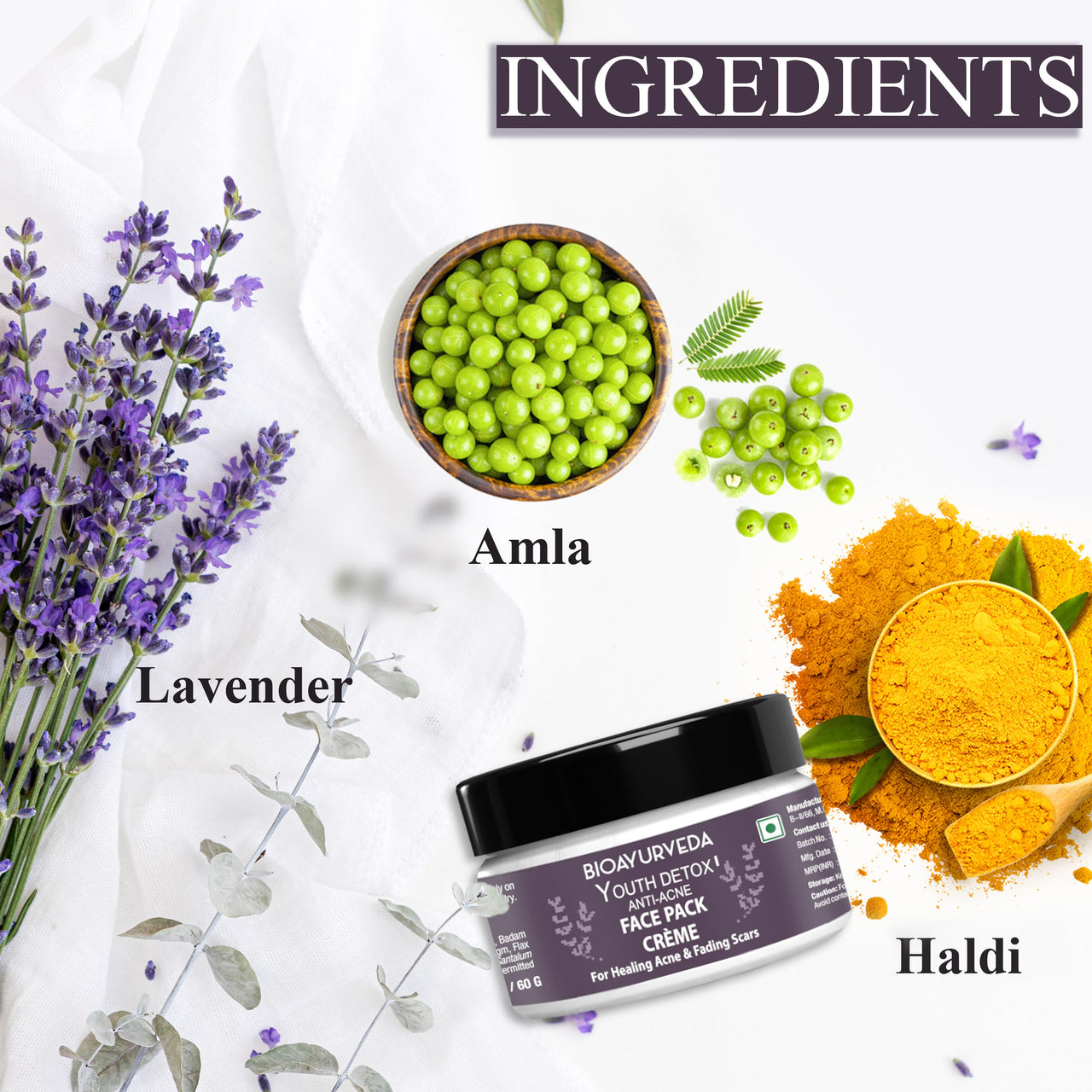 Youth Detox Anti-Acne Face Pack Cream Ingredients