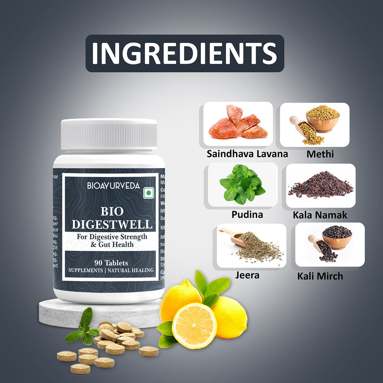 Ingredients Of Bio Digestwell Tablet